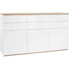 Composad Mundi Sideboard with 6 Drawers and 3 Doors, Sideboard, Entrance Hall, (W x H x D) 179.20 x 102.30 x 50 cm, Colour Oak and White Lacquered, Living Room, Entrance, Made in Italy