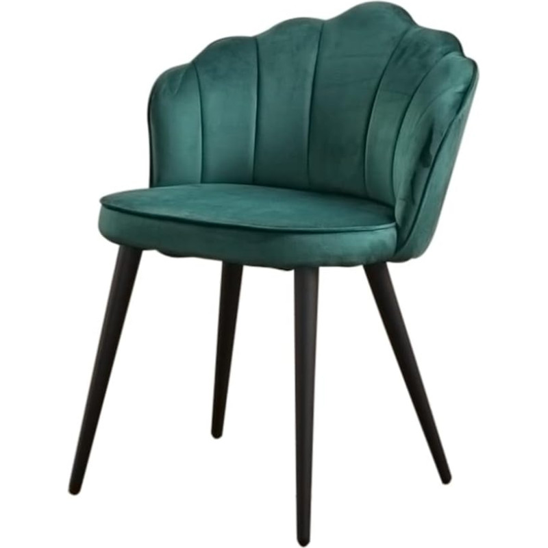 KAWOLA Sally Dining Room Chair - Modern Chair for Dining Room and Study Ergonomic Black Velvet Padded