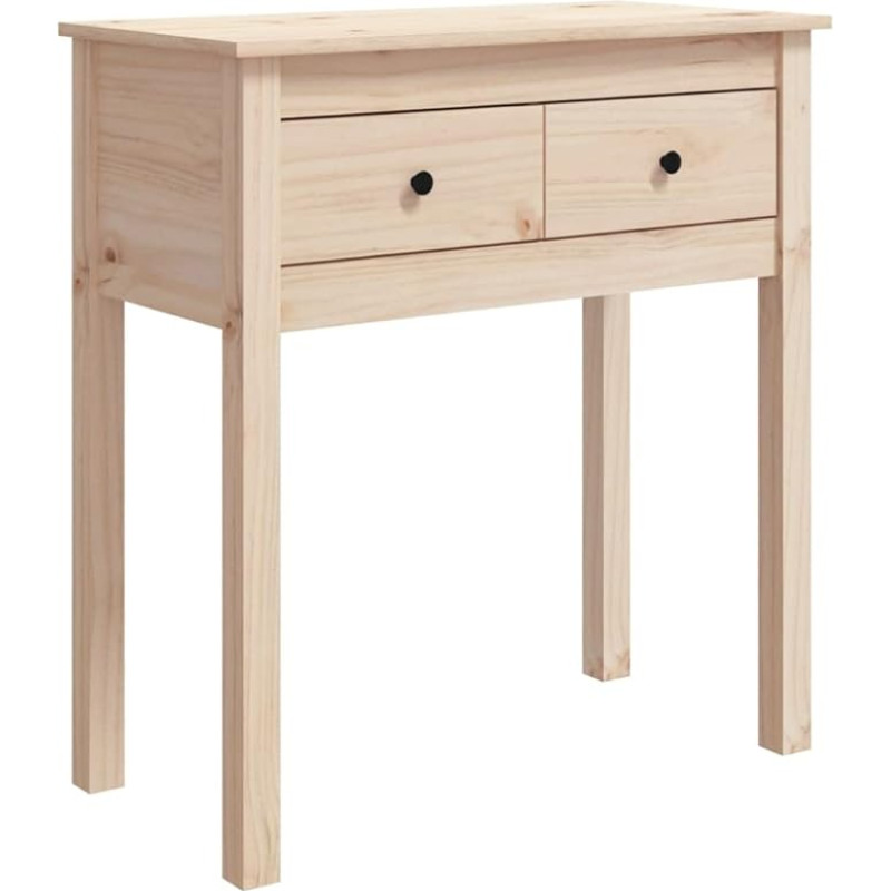 Console Table with 2 Drawers, Narrow Hallway Table, Sofa Table, Dressing Table, Side Table for Living Room, Hallway and Sofa, 70 x 35 x 75 cm, Solid Pine Wood