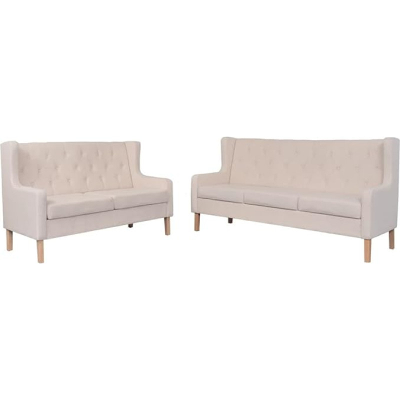 ShGaxin Sofa Set 2-Piece Sofa Bed, Sofa Bed, Sofa Bed, Sofas & Couches, Relaxing Sofa, Fabric Cream White