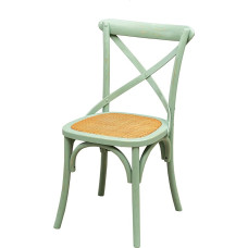 Biscottini Wooden Dining Room Chairs Country House Style Furniture 84 x 42 x 46 cm - Kitchen Chairs Wood - Rattan Chairs Dining Room Furniture Vintage - Bistrot Rattan Chair - Retro Kitchen Furniture