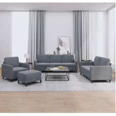 Willood 4-Piece Sofa Set Dark Grey Velvet