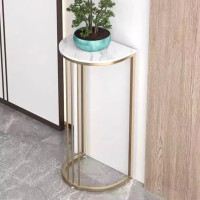 Console Table, Console Table, Console Foyer Tables for Entrance, Entrance Tables Made of Faux Marble, Metal Frame, Modern Semicircular Flower Pot Table, for Living Room, Hallway, Style 242 x 32 x 85