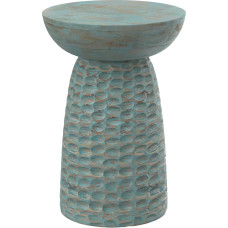 SIMPLIHOME Boyd Wooden Accent Table, Side Table, Teal Wash, 13 Inch