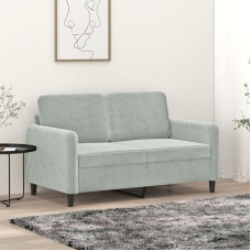 CIADAZ 359432 2-Seater Sofa, Light Grey, 120 cm, Velvet, Lounge Sofa, Sofas & Couches, Relax Sofa, Couch for Living Room, Couch with - 359432