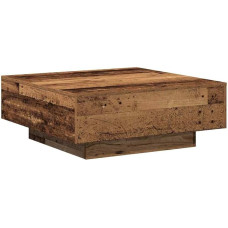 vidaXL Rustic Solid Wood Coffee Table 80 x 80 cm Durable Oak Surface for Living Room Square Stylish