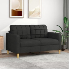 CIADAZ 2 Seater Sofa Black 140 cm Fabric Sofa Living Room Youth Sofa Relax Sofa Sofas & Couches Sofa for Bedroom Youth Children's Room