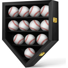 GYaozii Baseball Display Case Large Baseball Holder Shadow Box for 12 Baseball Display HD Acrylic Front UV Protection Wooden Frame for Collecting Signed Balls Exquisite Souvenirs
