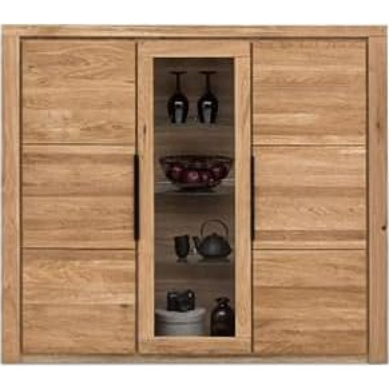 greta Showcase Highboard Wild Oak Oiled Partially Solid Width 160 cm Height 141 cm