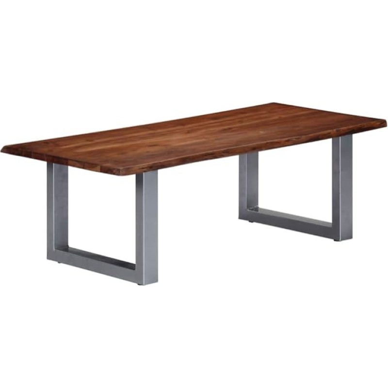 Festnight Industrial Style Coffee Table Living Room Table Side Table Sofa Table Coffee Table 115 x 60 x 40 cm Solid Wood Acacia and Iron