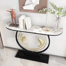 Entrance Table Modern Console Table Narrow Long Sofa Table Faux Marble Design Hallway Living Room 39.3 Inch