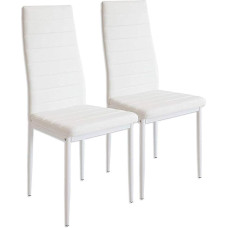 Dining Chair with Metal Legs, Set of 2, Dining Chairs, Kitchen Stools, White, 42 × 48 × 98 cm