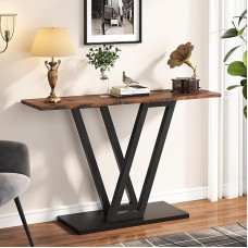 Console Table, Industrial Entrance Table, 43 Inch Narrow Sofa Table, Living Room, Sturdy Metal Frame, Easy to Assemble, Perfect for Hallways and Entryways