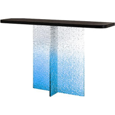 ZIGTUEI Console Table, Modern Entrance Table, Hallway Table, Wood, Modern Side Table, Narrow Sofa Table, Side Table, for Entrance, Hallway, Front Room, Living Room (Blue, 80 x 75 cm / 31.5 x 29.5
