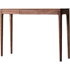 loeusjfnr Foyer-Sofatisch Schmal Schlichter Konsolentisch Aus Schwarzem Walnuss-Massivholz, Foyer-Eingangskonsolentisch Langer Sofatisch mit Regalen