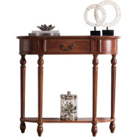 loeusjfnr Foyer-Sofatisch Schmal Haushalts-Massivholz-Halbkreis-Eingangstisch, Wohnzimmer-Wand-Eingangsschrank-Korridor-Gang-Eingangstisch Langer Sofatisch mit Regalen