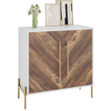 BELLEZE Sideboard Buffet Cabinet with 2 Doors, Kitchen Storage Cabinet Freestanding Side Accent Cabinet Console Table Coffee Bar Liquor Cabinet for Living Room Entrance Area Rustic Oak