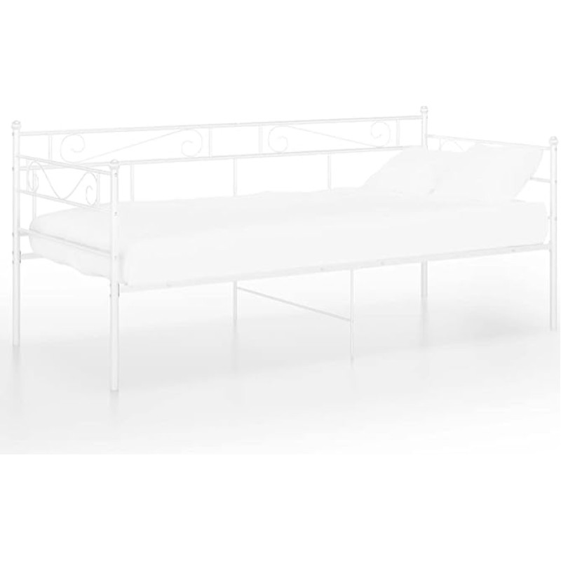 Mogou Sofa Bed Frame, Sofa Bed, Sofa Bed, Couch with, Sofa Bed, Couch, Sofas & Couches, Sofa Bed, White Metal, 90 x 200 cm
