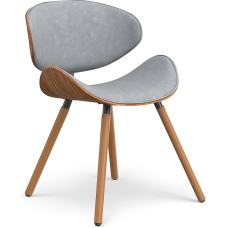 SIMPLIHOME Marana Mid Century Modern Stone Grey Vegan Faux Leather Dining Chair 18