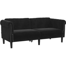 vidaXL Sofa, Upholstered Sofa 2-Seater with Support Legs, Two-Seater Lounge Sofa Design Sofa for Living Room, Couch, Living Room Sofa, Black Velvet