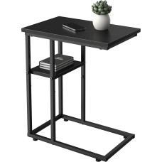 C Table Side Table, Sturdy 2-Tier C-shaped Side Table for Couch, Sofa, Bedside Table, Small Space, C Snack Table, TV Tray, Turntable Stand, Small Tables for Living Room,