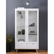möbelando Dalarna I Display Cabinet Glass Cabinet Wooden Display Cabinet