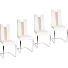 Dining Chairs, Set of 4 Kitchen Chairs with PU Seat and Backrest, Metal Feet, Modern Chair for Dining Room, Living Room, Kitchen, Office