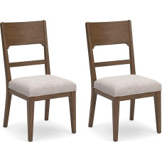 Signature Design by Ashley Cabalynn Traditional Dining Chair Set of 2, Brown and Tan