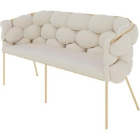 MANAFEEL Kleines Sofa, Couch, kleines Sofa, modern, minimalistisch, Büro, Empfang, Sofa, Stuhl, Balkon, Schlafzimmer, Korridor, Freizeitstuhl, Couch für kleine Räume (L135 cm)
