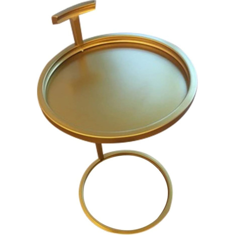 CAFIEDR Coffee Table Tray Coffee Table Made of Metal, Sofa Table, Small Round Table, Rustproof and Waterproof Snack Table for Indoor and Outdoor Use, Golden