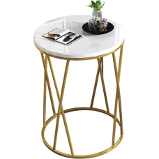 CAFIEDR Coffee Table Nordic Sofa Table Metal Frame Living Room Storage Table Bedroom Bedside Table 47 x 61 cm
