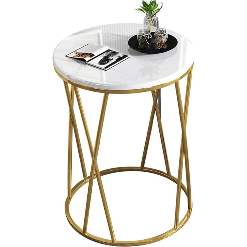 CAFIEDR Coffee Table Nordic Sofa Table Metal Frame Living Room Storage Table Bedroom Bedside Table 47 x 61 cm