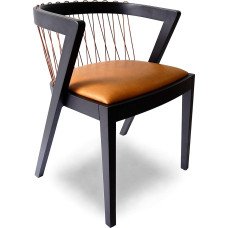 BRANDMATT® Premium Calw Leather Strap Dining Chair