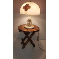 ETIQUETTE ART Folding Side Table Wooden Antique Handmade Folding Coffee Table for Living Room Garden Outdoor Corner Table Bedside Table for Bedroom 12 Inch Brown Round