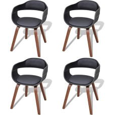 VidaXL Chaise de salle à manger 4 pcs Cadre en bois Cuir synthétique