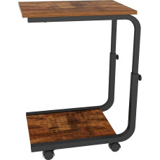 SIMPDIY Industrial Side Table, Side Table, Square Coffee Table for Small Spaces, Bedroom, Living Room, Dorm, Office (Retro Oak Surface)