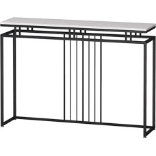 CAFIEDR Coffee Table, Metal Sofa Table, Marble Console Table, Modern Minimalist Divider Table, 31.4 x 11.8 x 33.4 Inches
