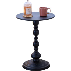 tiedingdingjiaju Eleganter runder Vintage-Beistelltisch mit römischen Säulen – stabiles Metalldesign, perfekt als Kaffee-, End-, Tee- oder Freizeittisch für Wohnzimmer- und Schlafzimmerdekoration