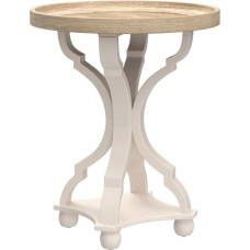 COZAYH Rustic Farmhouse Side Table with Cottagecore Accent Natural Tray Side Table for Family Dining Room or Living Room Handmade Modern Concave Legs