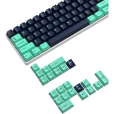 PBT Keycaps 126 Keys, Cherry Profile Double-Shot Keys Set for Gaming Keyboard, ANSI Layout (US), for Cherry Gateron Kailh MX Switch Mechanical Keyboard, Mint Green and Dark Blue