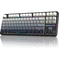 LexonElec X Attack Shark X87 Wireless Gaming Keyboard, Tri Mode BT/2.4G/Wired, Hot-Swappable, Linear Switch, Side Printed PBT Keycap, Seal Structure, RGB Keyboard (White Black)