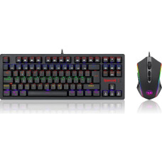 Redragon K552 Mechanical Keyboard Mouse Combo Wired Gaming Keyboard with Rainbow LEDs, Brown Switches and RGB Gaming Mouse with 4200 DPI for Windows PC Gamers - S113 DE QWERTZ