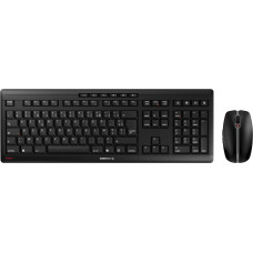 CHERRY STREAM DESKTOP RECHARGE, Wireless Keyboard Mouse Set, French Layout (Azerty), 2.4GHz Radio, Quiet Keystroke, Rechargeable, Black