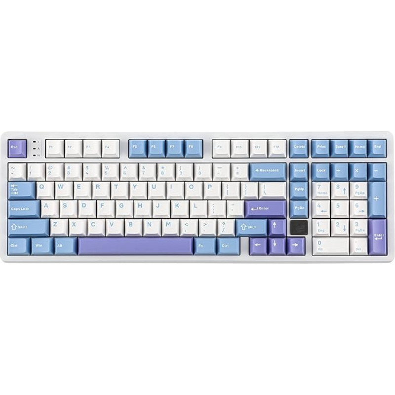 MechLands LEOBOG Hi98 Aluminum Alloy Wired Gaming Keyboard, 98% Hot Swappable Custom Keyboard, Programmable Mechanical Keyboard with FR4 Plate, NKRO, RGB for Win/Mac/Linux (White)