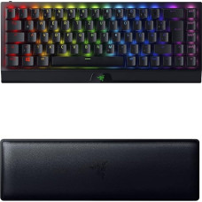 Bundle of Razer BlackWidow V3 Mini Hyperspeed (Yellow Switch) - Compact Gaming Keyboard in QWERTZ, DE Layout + Ergonomic Wrist Rest for 65% Keyboards | Black