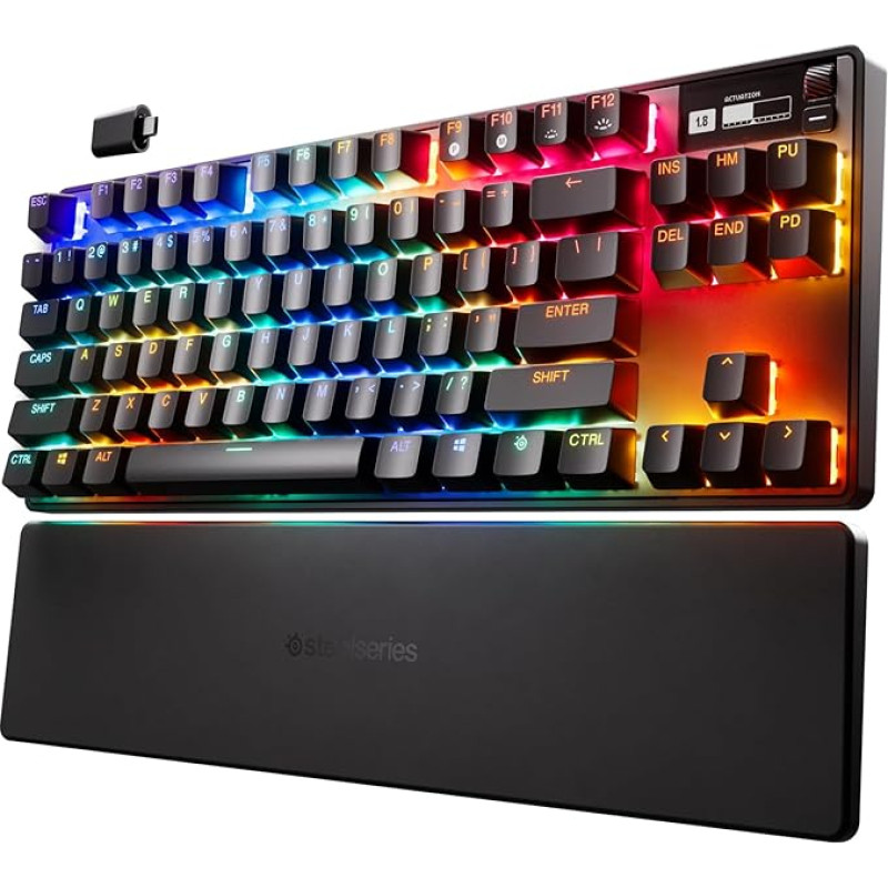 SteelSeries Apex Pro TKL Wireless Mechanical Gaming Keyboard, The World's Fastest Keyboard, Customisable Response, Bluetooth 5.0, 2.4 GHz, French (AZERTY) Layout