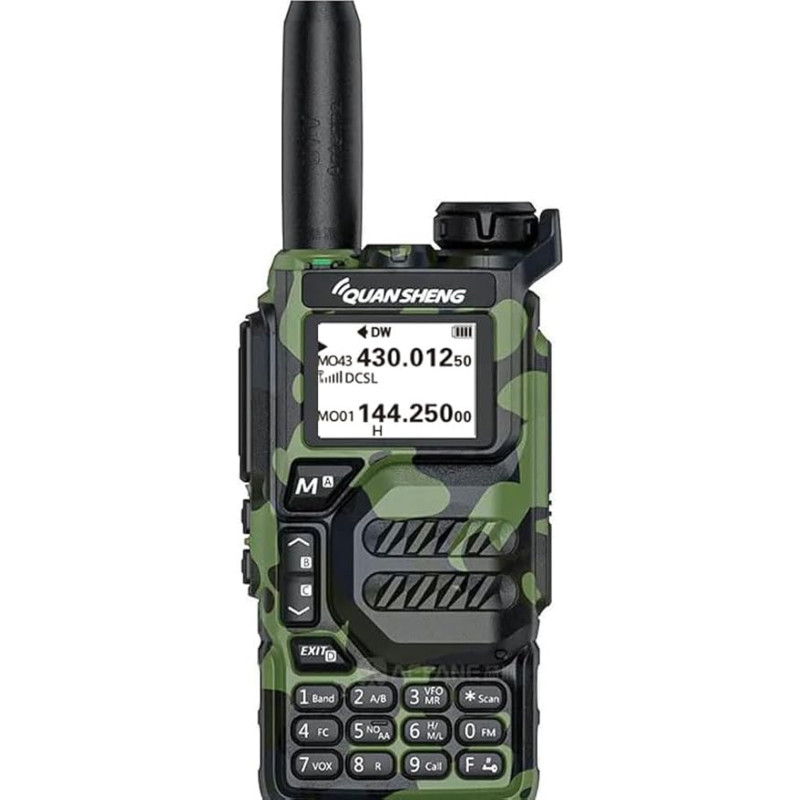 Quansheng UV-K5 Camouflage Muster Kaasaskantav kahesageduslik kahesageduslik raadio (VHF / UHF) 5W FM Walkie Talkies (Grass Camouflage)