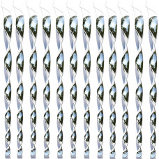 BOELLRUNO Pack of 12 Reflective Wind Spiral Bird Deterrent Reflective Bird Repellent for Bird Repellent Garden Decoration for Balcony and Garden (Silver)