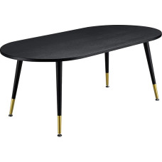 Fontana Coffee Table 47 x 120 x 60 cm Side Table Living Room Table Sofa Table MDF Metal Oak Look Black