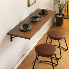 ZDFTGKM Wandmontierter Klapptisch, faltbare Werkbank Drop Leaf Tisch, Computer Workstation, mit Stahlbügel Schmaler langer Tisch, für Küche Waschraum Restaurant (Größe: L80 * B 45cm)